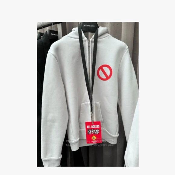 Balenciaga Music x BFRND Series Zip Up Hoodie Small Fit Off White - Picture 1 of 7